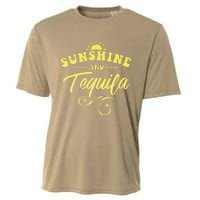 SUNSHINE & TEQUILA Funny Positive Vibe Message Cinco De Mayo Cooling Performance Crew T-Shirt