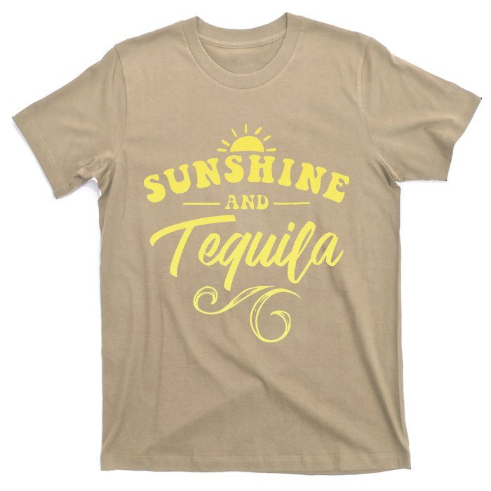 SUNSHINE & TEQUILA Funny Positive Vibe Message Cinco De Mayo T-Shirt