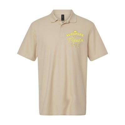 SUNSHINE & TEQUILA Funny Positive Vibe Message Cinco De Mayo Softstyle Adult Sport Polo