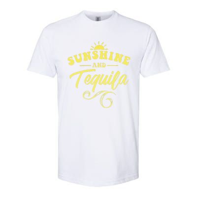 SUNSHINE & TEQUILA Funny Positive Vibe Message Cinco De Mayo Softstyle CVC T-Shirt