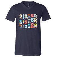 Sister Toy Funny Story Boy Mom Sister Sis Happy MotherS Day V-Neck T-Shirt