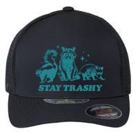 Stay Trashy Funny Raccoon Opossum Skunk Trash Panda Meme Flexfit Unipanel Trucker Cap