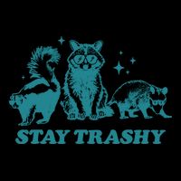 Stay Trashy Funny Raccoon Opossum Skunk Trash Panda Meme Flexfit Unipanel Trucker Cap