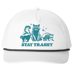 Stay Trashy Funny Raccoon Opossum Skunk Trash Panda Meme Snapback Five-Panel Rope Hat