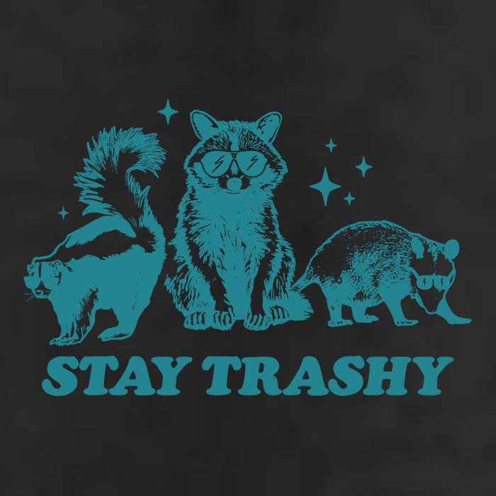 Stay Trashy Funny Raccoon Opossum Skunk Trash Panda Meme 15oz Campfire Ceramic Mug