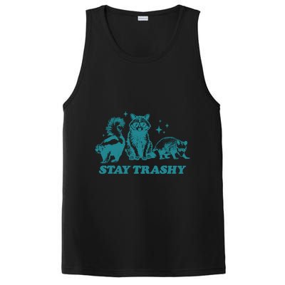 Stay Trashy Funny Raccoon Opossum Skunk Trash Panda Meme PosiCharge Competitor Tank