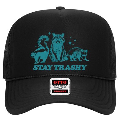 Stay Trashy Funny Raccoon Opossum Skunk Trash Panda Meme Trucker Hat