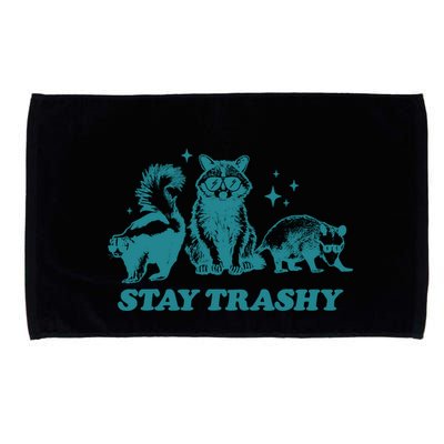 Stay Trashy Funny Raccoon Opossum Skunk Trash Panda Meme Microfiber Hand Towel