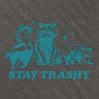 Stay Trashy Funny Raccoon Opossum Skunk Trash Panda Meme Cotton Canvas Backpack