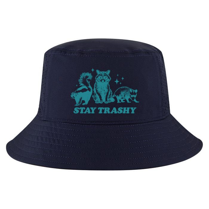 Stay Trashy Funny Raccoon Opossum Skunk Trash Panda Meme Cool Comfort Performance Bucket Hat