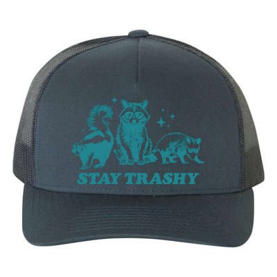 Stay Trashy Funny Raccoon Opossum Skunk Trash Panda Meme Yupoong Adult 5-Panel Trucker Hat