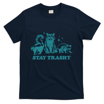 Stay Trashy Funny Raccoon Opossum Skunk Trash Panda Meme T-Shirt