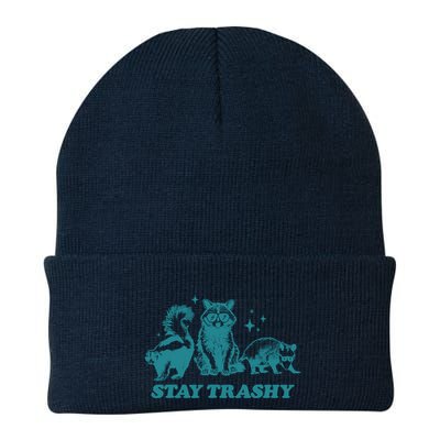 Stay Trashy Funny Raccoon Opossum Skunk Trash Panda Meme Beanie