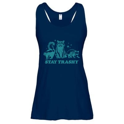 Stay Trashy Funny Raccoon Opossum Skunk Trash Panda Meme Ladies Essential Flowy Tank
