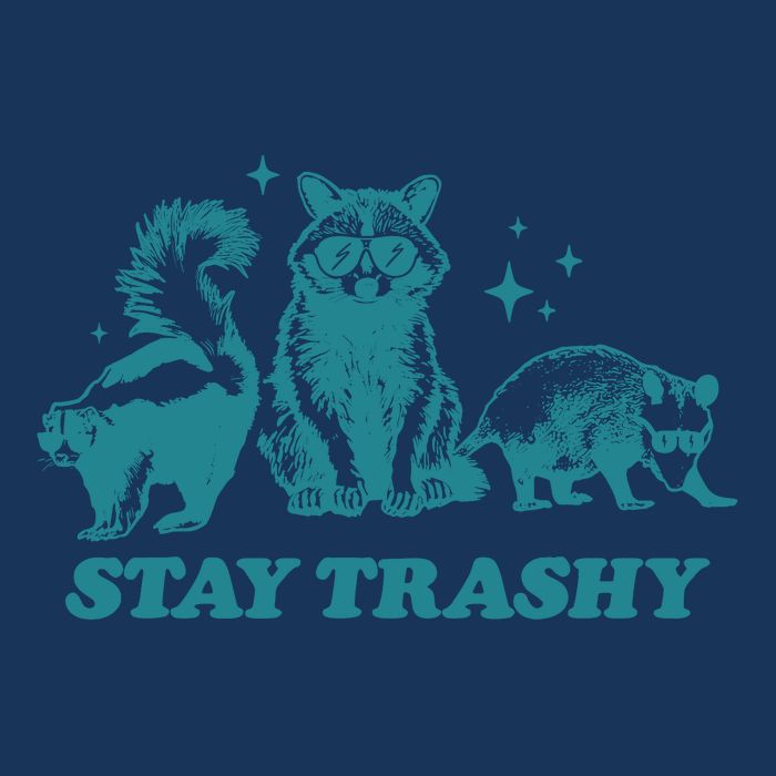 Stay Trashy Funny Raccoon Opossum Skunk Trash Panda Meme Sustainable Knit Beanie