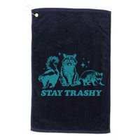 Stay Trashy Funny Raccoon Opossum Skunk Trash Panda Meme Golf Towel