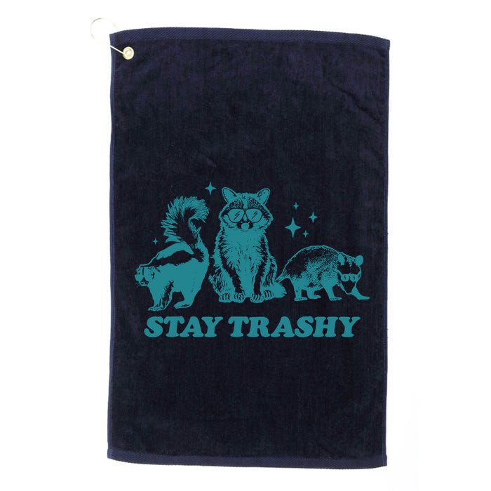 Stay Trashy Funny Raccoon Opossum Skunk Trash Panda Meme Golf Towel