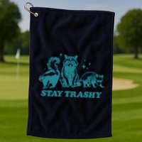 Stay Trashy Funny Raccoon Opossum Skunk Trash Panda Meme Golf Towel