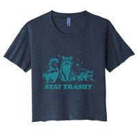 Stay Trashy Funny Raccoon Opossum Skunk Trash Panda Meme Crop Top