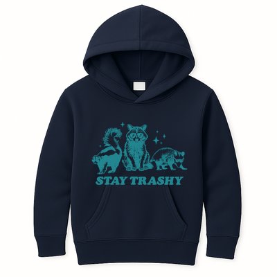 Stay Trashy Funny Raccoon Opossum Skunk Trash Panda Meme Kids Hoodie