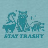 Stay Trashy Funny Raccoon Opossum Skunk Trash Panda Meme Sueded Cloud Jersey T-Shirt