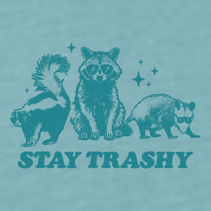 Stay Trashy Funny Raccoon Opossum Skunk Trash Panda Meme Sueded Cloud Jersey T-Shirt