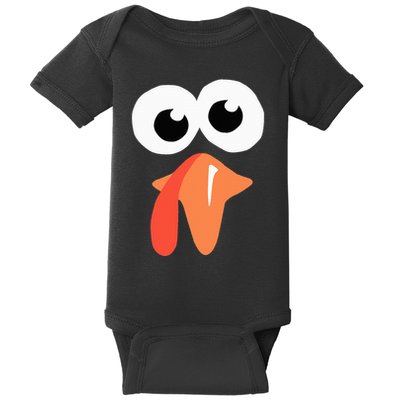 Silly Turkey Face  Funny Thanksgiving Fall Joke Humor Gifts Baby Bodysuit