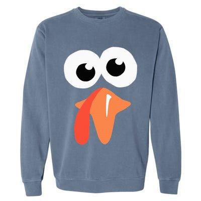 Silly Turkey Face  Funny Thanksgiving Fall Joke Humor Gifts Garment-Dyed Sweatshirt