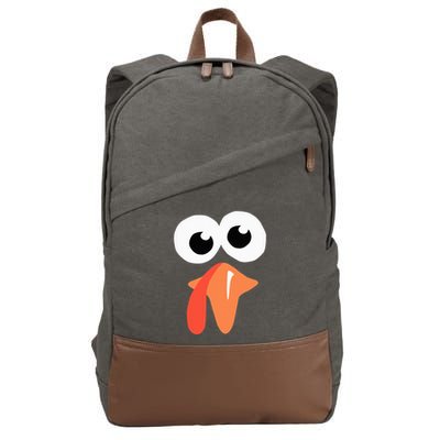 Silly Turkey Face  Funny Thanksgiving Fall Joke Humor Gifts Cotton Canvas Backpack