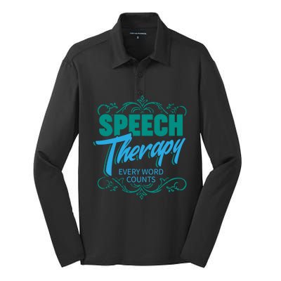 Speech Therapy Funny Gift For Speech Language Pathologist Gift Silk Touch Performance Long Sleeve Polo