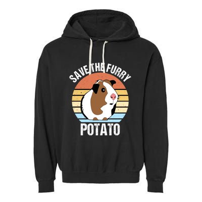 Save The Furry Potato Funny Guinea Pig Garment-Dyed Fleece Hoodie