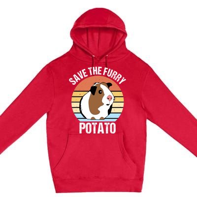 Save The Furry Potato Funny Guinea Pig Premium Pullover Hoodie