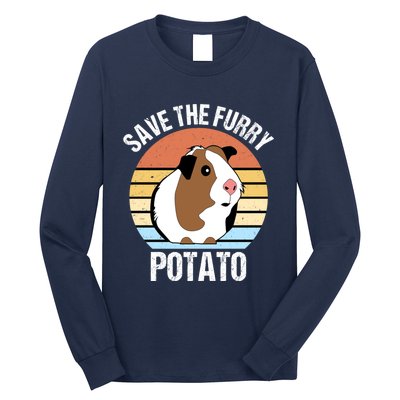 Save The Furry Potato Funny Guinea Pig Long Sleeve Shirt