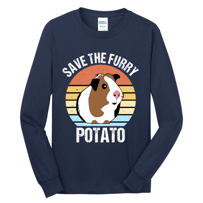 Save The Furry Potato Funny Guinea Pig Tall Long Sleeve T-Shirt