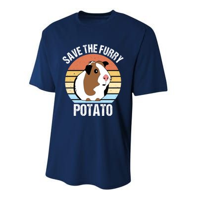 Save The Furry Potato Funny Guinea Pig Performance Sprint T-Shirt