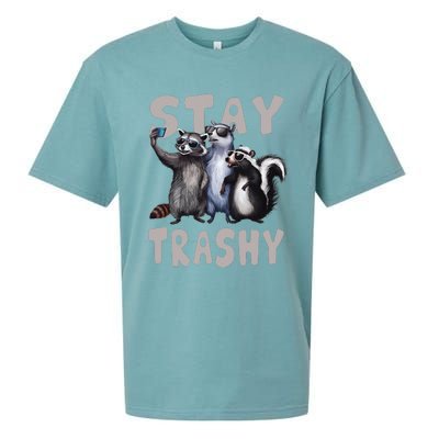 Stay Trashy Funny Raccoon Opossum Skunk Sueded Cloud Jersey T-Shirt