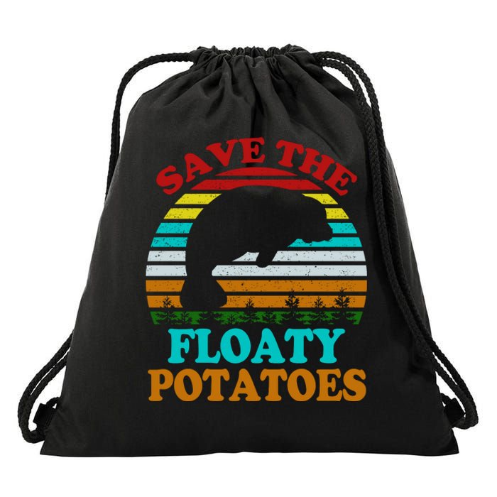 Save The Floaty Potatoes Drawstring Bag