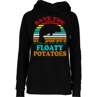 Save The Floaty Potatoes Womens Funnel Neck Pullover Hood