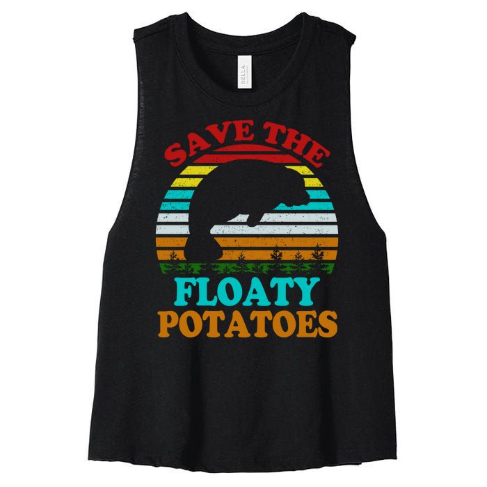 Save The Floaty Potatoes Women's Racerback Cropped Tank