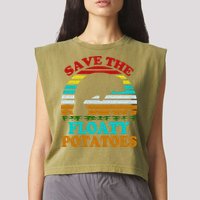 Save The Floaty Potatoes Garment-Dyed Women's Muscle Tee
