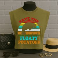 Save The Floaty Potatoes Garment-Dyed Women's Muscle Tee