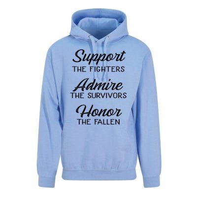 Support The Fighters Admire The Survivors Honor The Fallen Great Gift Unisex Surf Hoodie