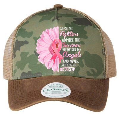 Support The Fighters Admire The Survivors Breast Cancer Legacy Tie Dye Trucker Hat