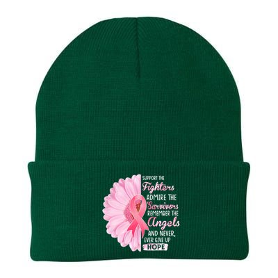 Support The Fighters Admire The Survivors Breast Cancer Knit Cap Winter Beanie