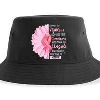 Support The Fighters Admire The Survivors Breast Cancer Sustainable Bucket Hat