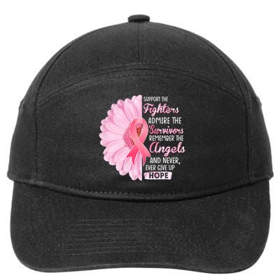 Support The Fighters Admire The Survivors Breast Cancer 7-Panel Snapback Hat