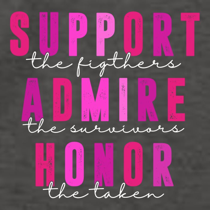 Support The Fighter Admire The Survivor Honor The Taken Cancer Awareness Vector Backpack
