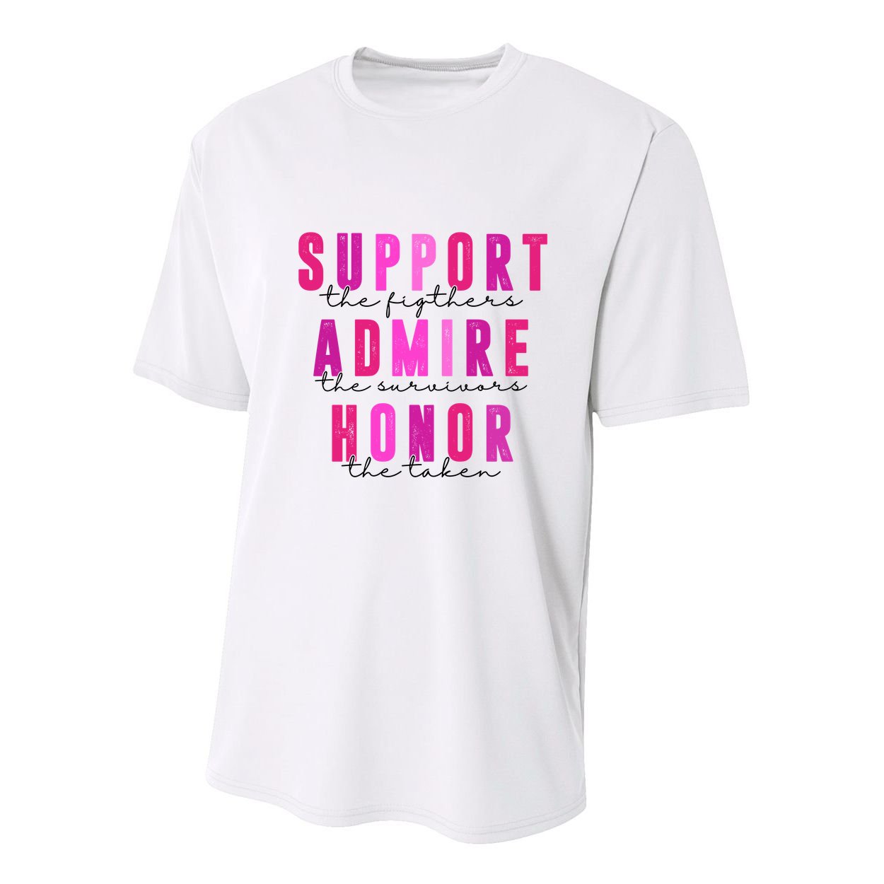 Support The Fighter Admire The Survivor Honor The Taken Cancer Awareness Youth Performance Sprint T-Shirt