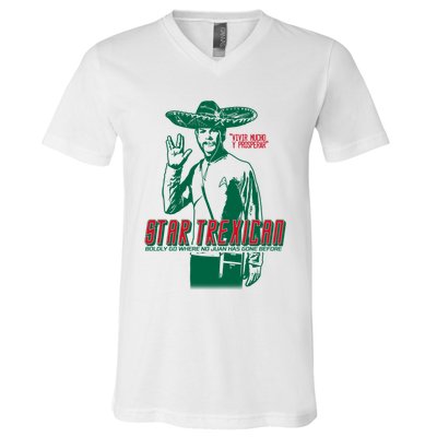 Star Trexican Funny Mexican Parody Prosperar V-Neck T-Shirt