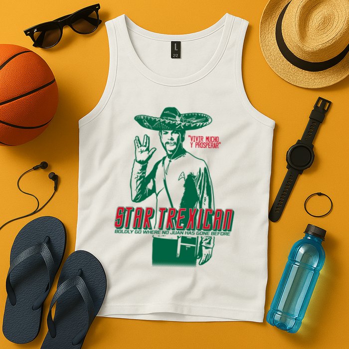 Star Trexican Funny Mexican Parody Prosperar Tank Top